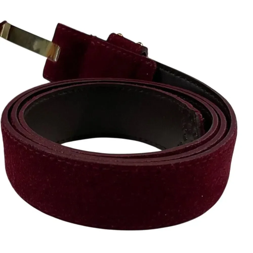 Milor vintage 1990's women's burgundy suede leather belt.